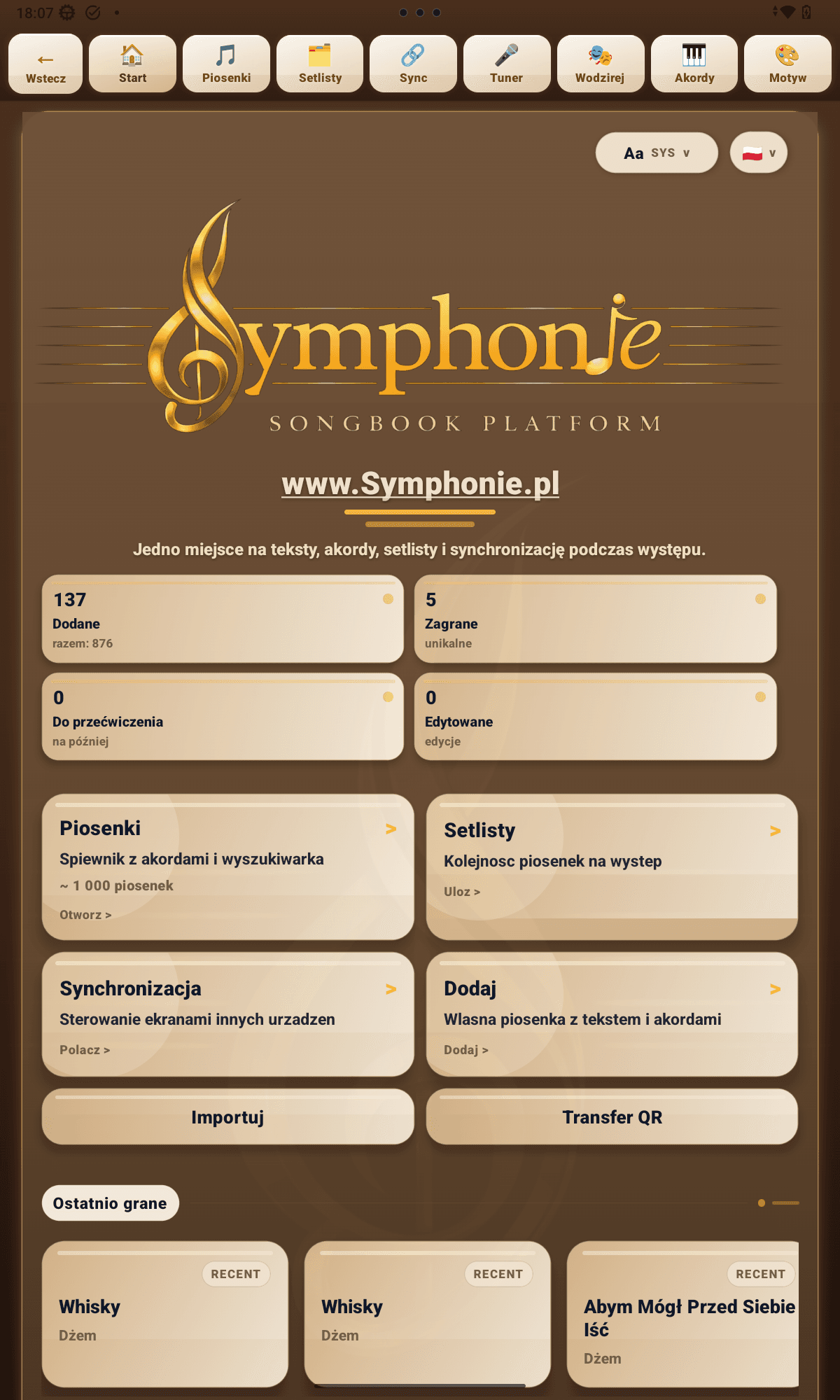 Symphonie start w jasnym motywie