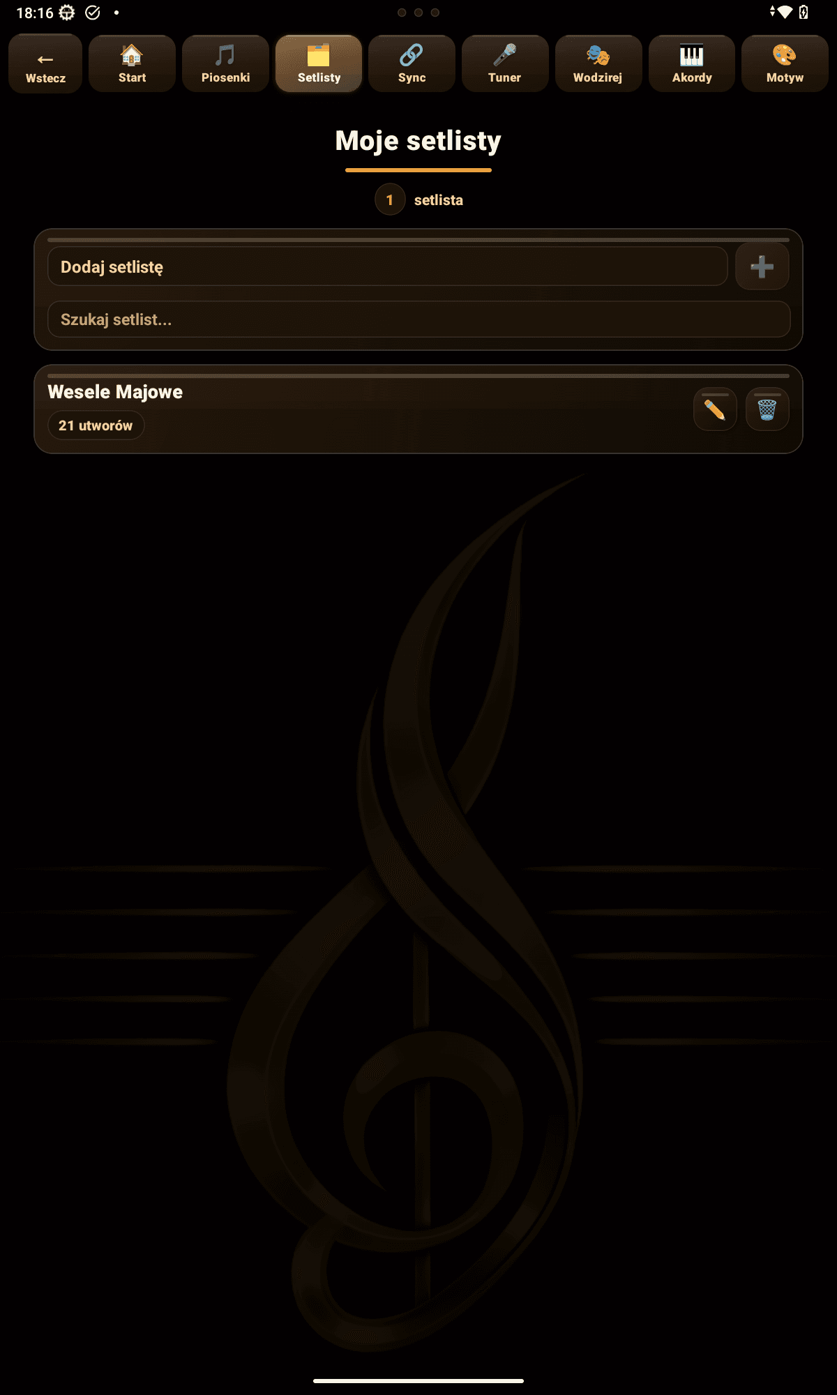 Symphonie lista setlist