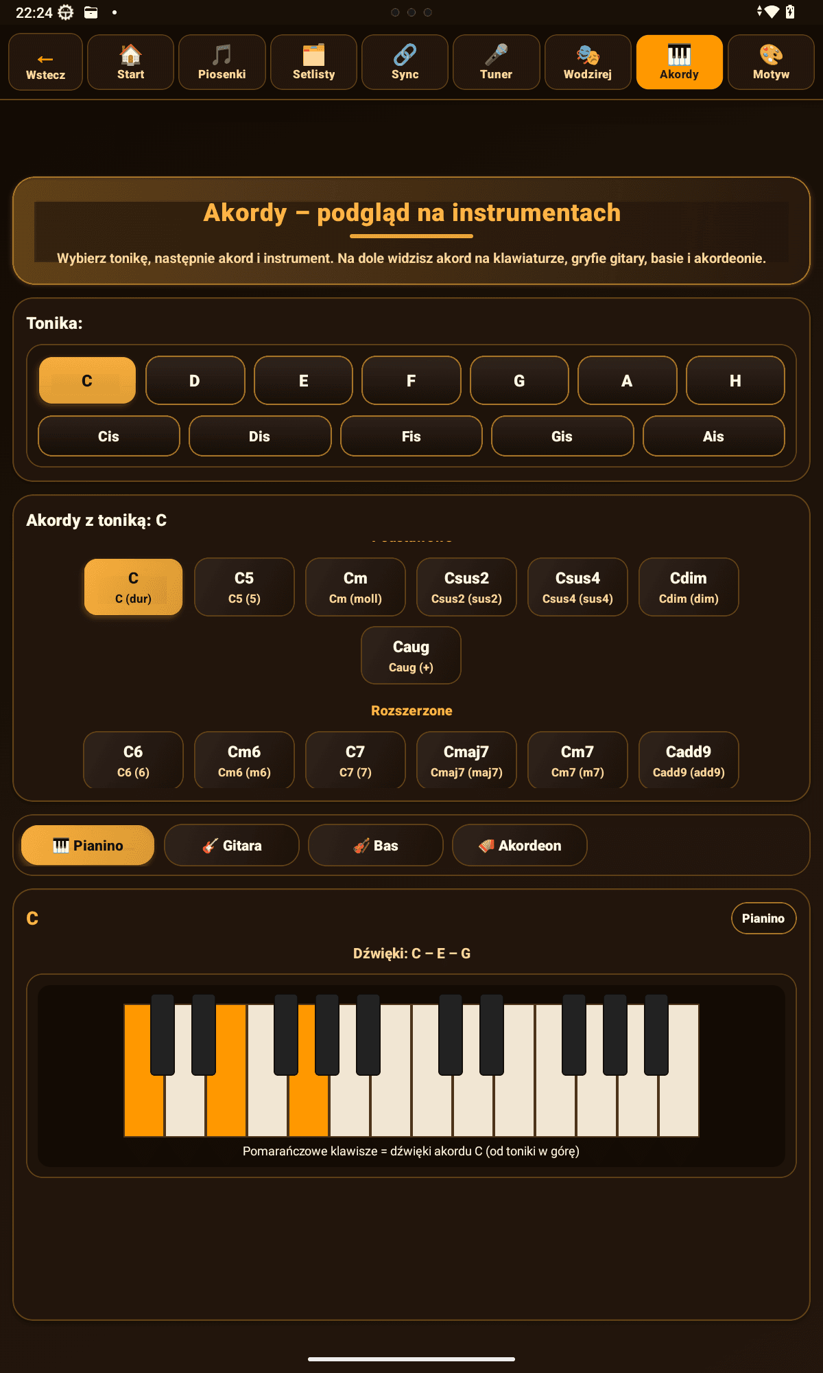 Symphonie – akordy