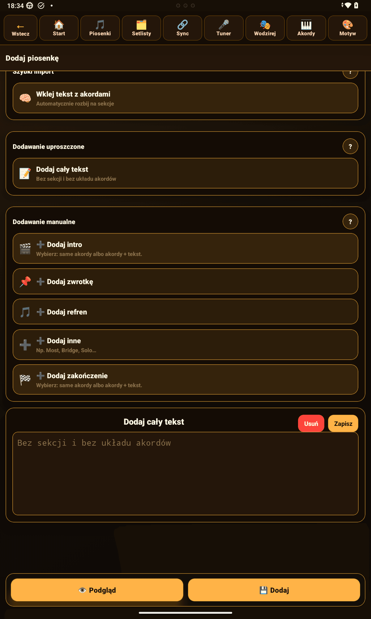 Symphonie — dodaj: podgląd