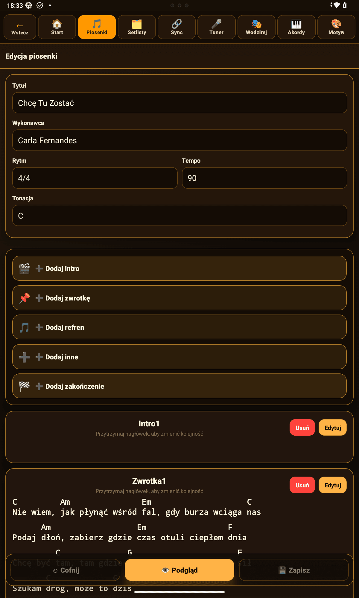 Symphonie — edycja: metadane