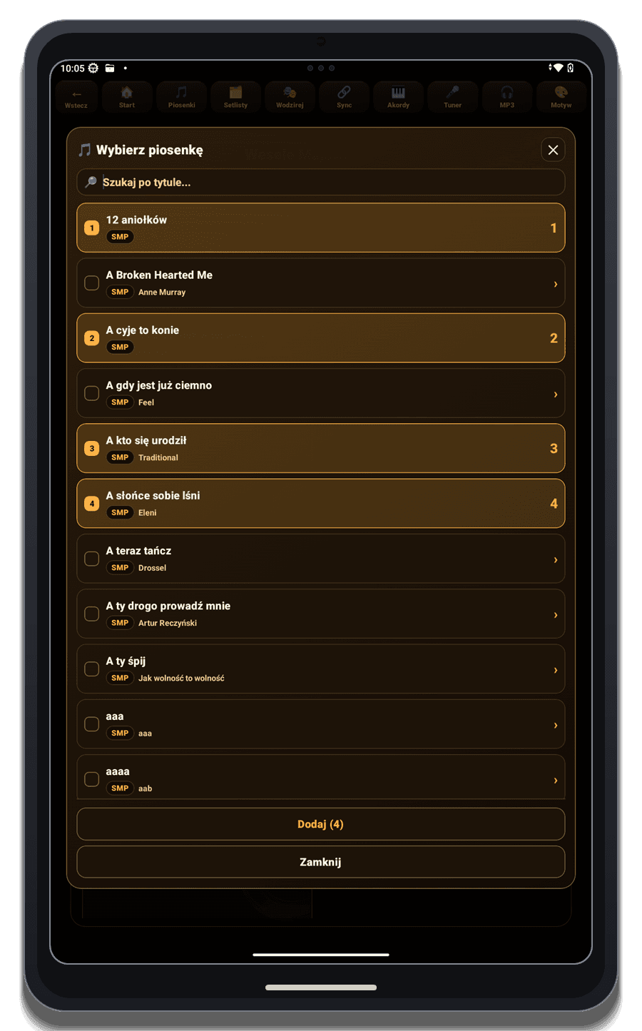 Setlists - Ablauf planen 2