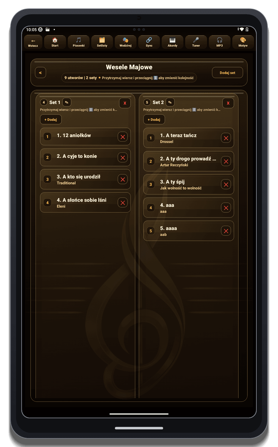 Setlists - Ablauf planen 3